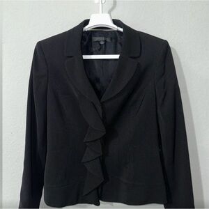 Anne Klein Black Ruffled Blazer
